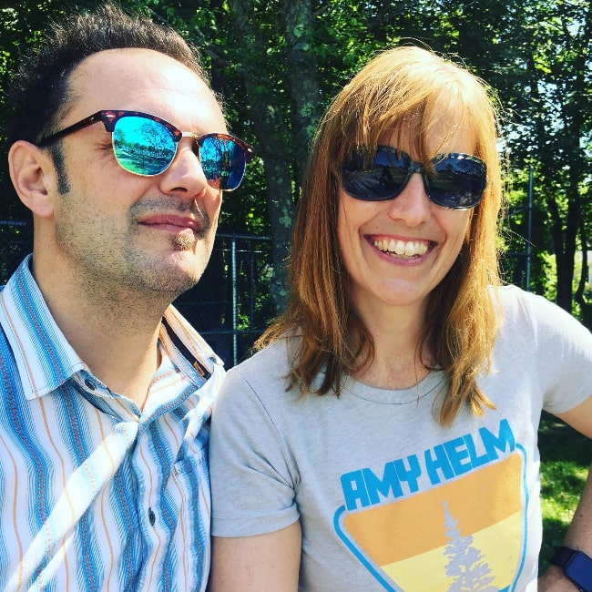 Mark Erelli with his wife Polly Mathewson in June 2019