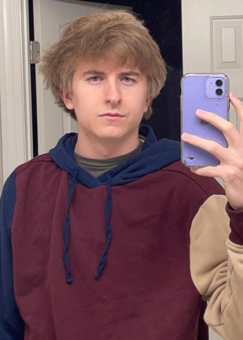 Purpled as seen in a selfie that was taken in March 2023